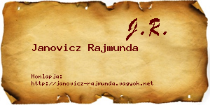 Janovicz Rajmunda névjegykártya